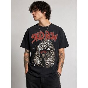 Rare Vtg 1991 Skid Row Concert T Shirt Slave To The Grind Skulls L Y2K Rock